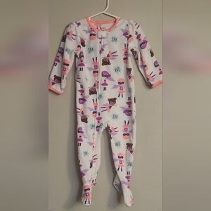 Carter's Superhero Print One Piece Footies Size 18M